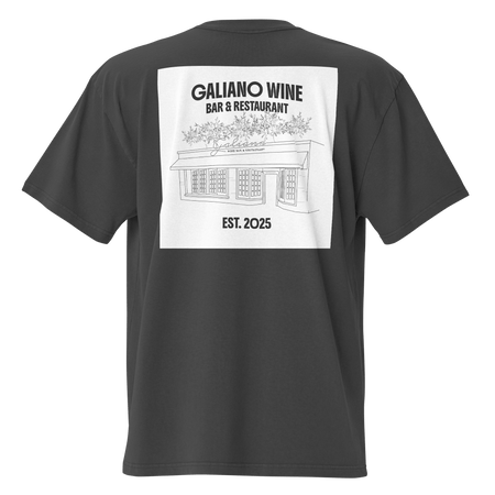 Galiano Wine Galiano Wine Bar & Restaurant Oversized Faded T-Shirt in Grey
